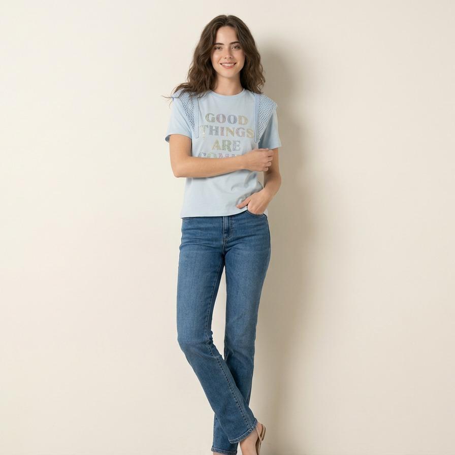 Playera "Good Things Are Coming" | Azul · Rosa