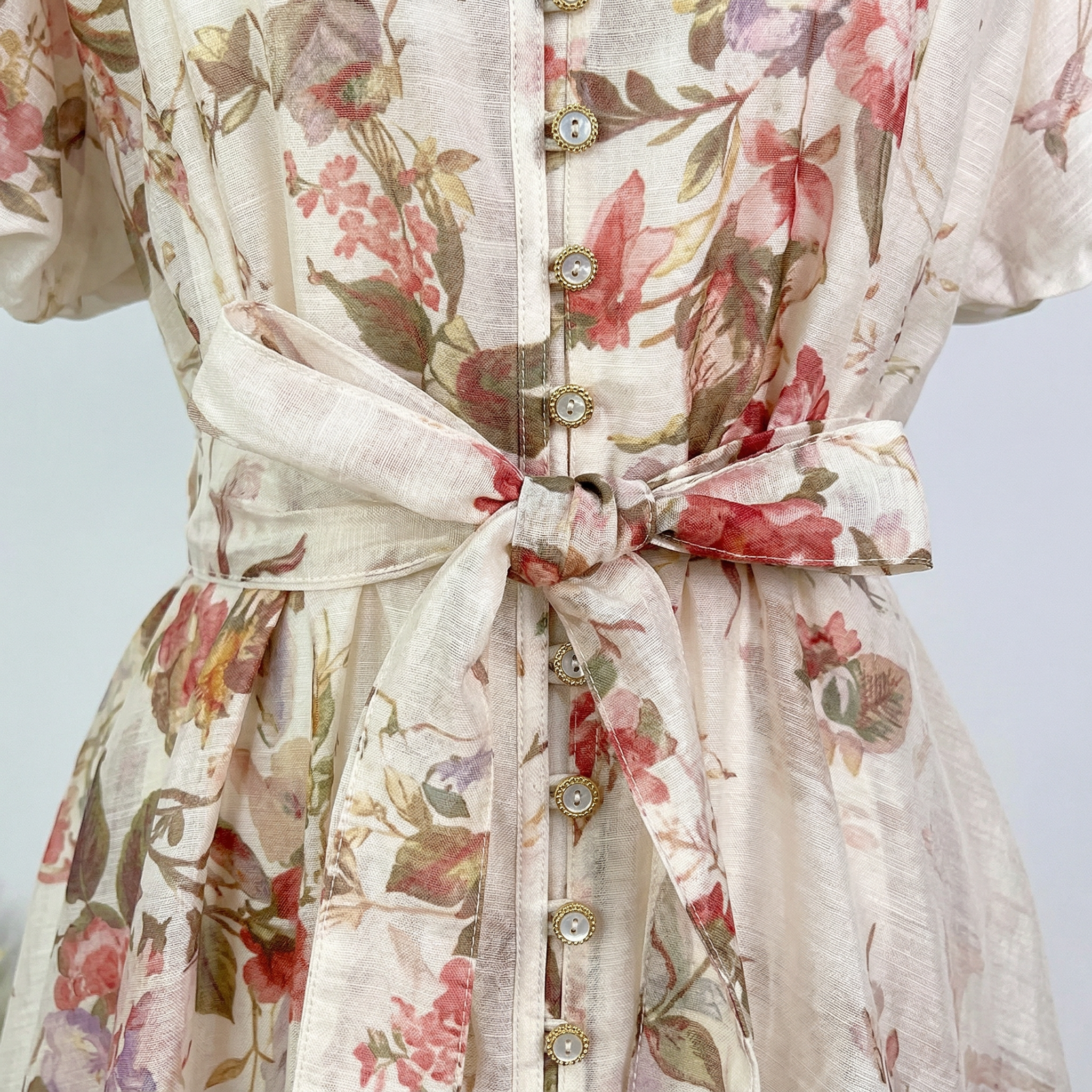2660 Vestido Floral Vintage con Botones y Cinturón Estilo Boho Elegante para Mujer Diseño Clásico y Elegante