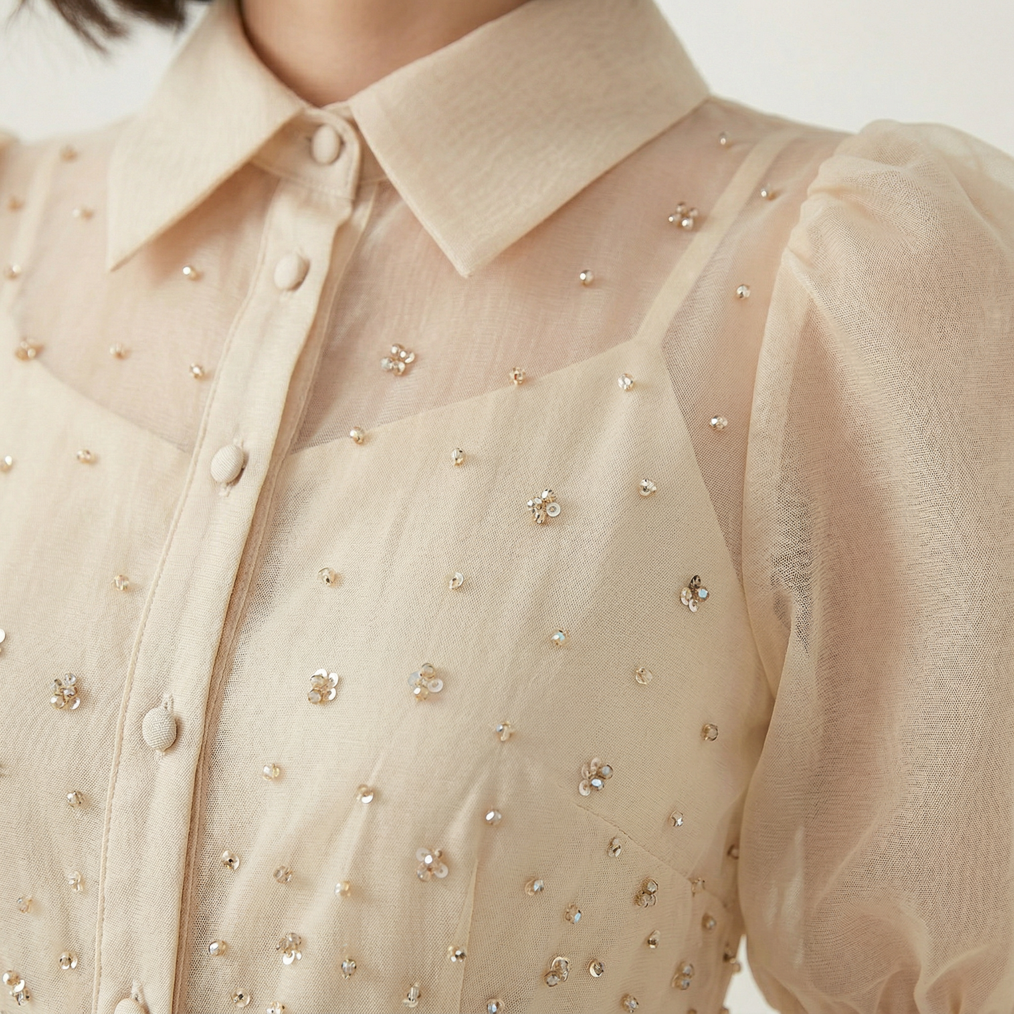 9532 Dos Colores Vestido con Cristales Perdería y Cuello Sacó Cinturón con Hebilla Tendencia para Mujer