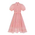 9532 Dos Colores Vestido con Cristales Perdería y Cuello Sacó Cinturón con Hebilla Tendencia para Mujer