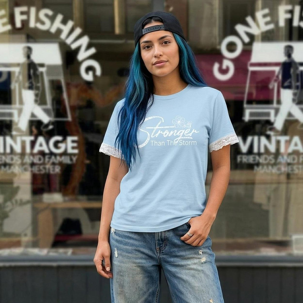 Playera "Stronger Than The Storm" | Amarillo · Azul · Rosa