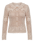 Suéter Crochet con Cuello Floral Beis - nn.studio Style 0002