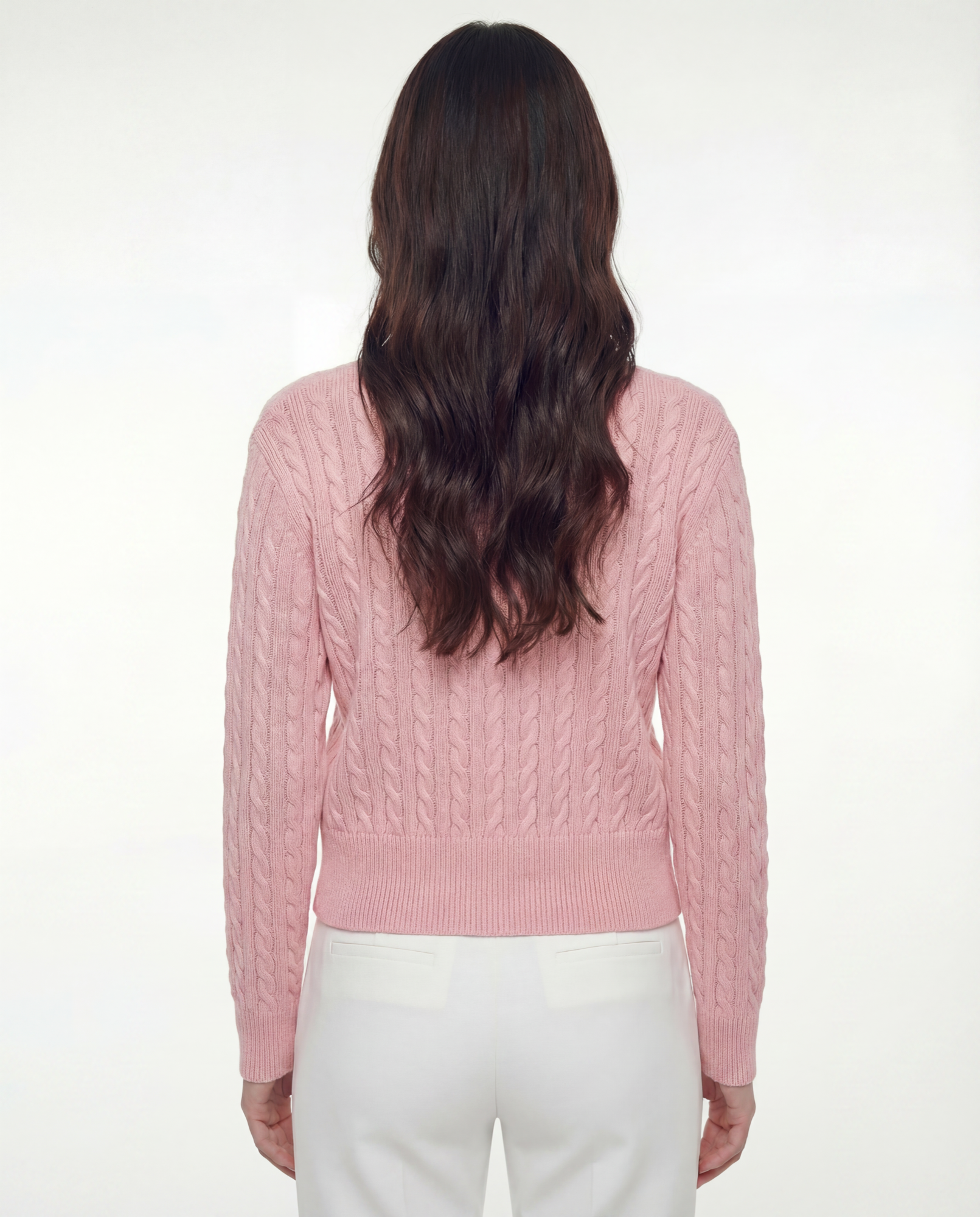 Cardigan Tejido Cable Botones Corazón Rosa - nn.studio Style C2809