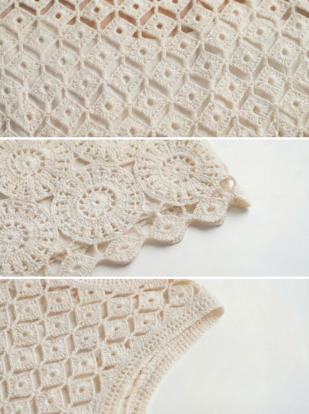 Top Crochet Geométrico Festoneado Blanco - nn.studio Style 0003