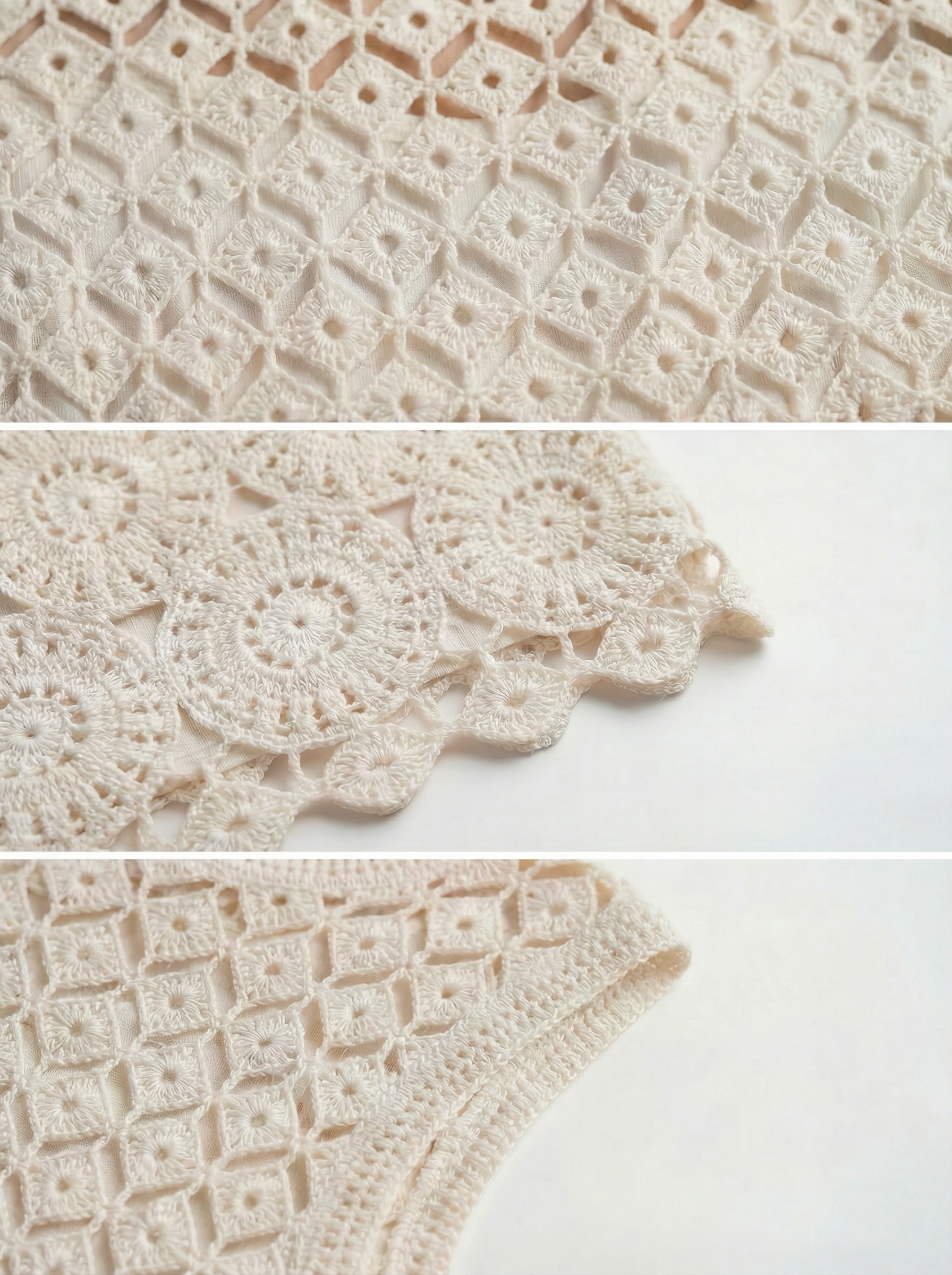 Top Crochet Geométrico Festoneado Blanco - nn.studio Style 0003