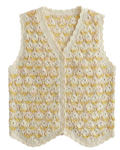 Chaleco Crochet Floral Escote V Amarillo - nn.studio Style 0004