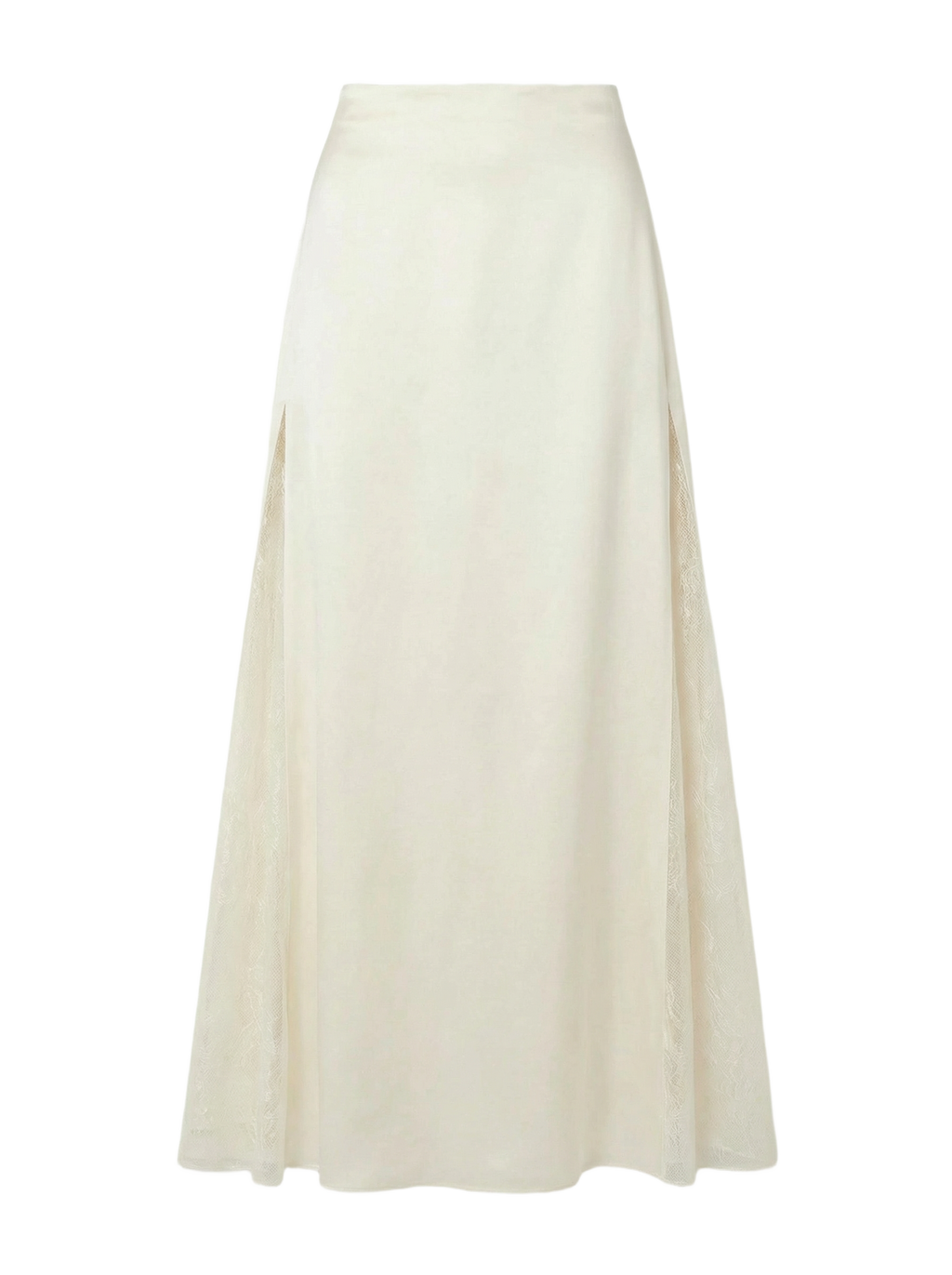 Falda Larga de Satén Fluida Ivory - nn.studio Style N819