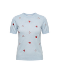 Sweater Knit Corazones Bordados Azul - nn.studio Style E5358