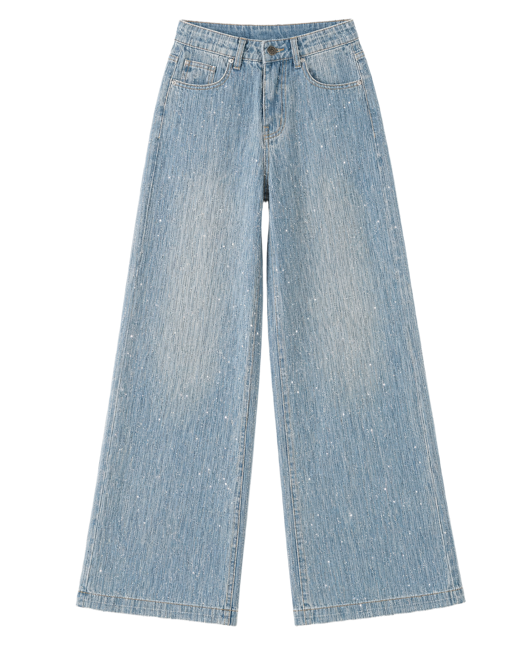 Jean Wide Leg con Destellos Metálicos Azul claro - nn.studio Style 8625