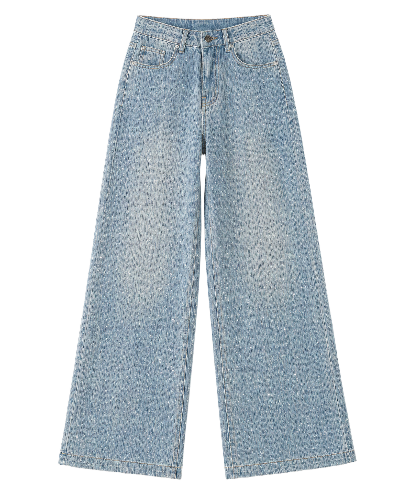 Jean Wide Leg con Destellos Metálicos Azul claro - nn.studio Style 8625