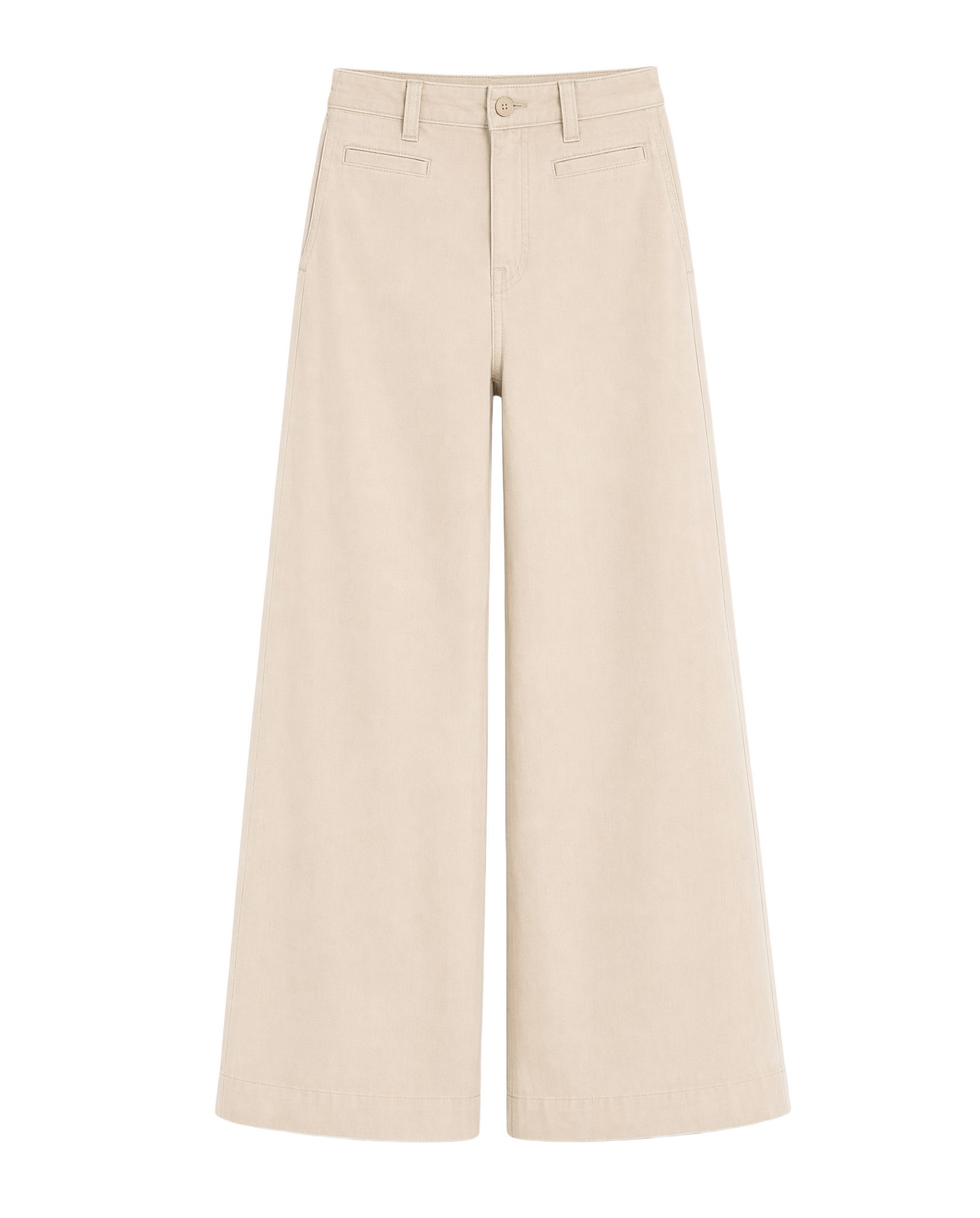 Pantalón Wide Leg Beige con Cinturón Beige/khaki - nn.studio Style A8002