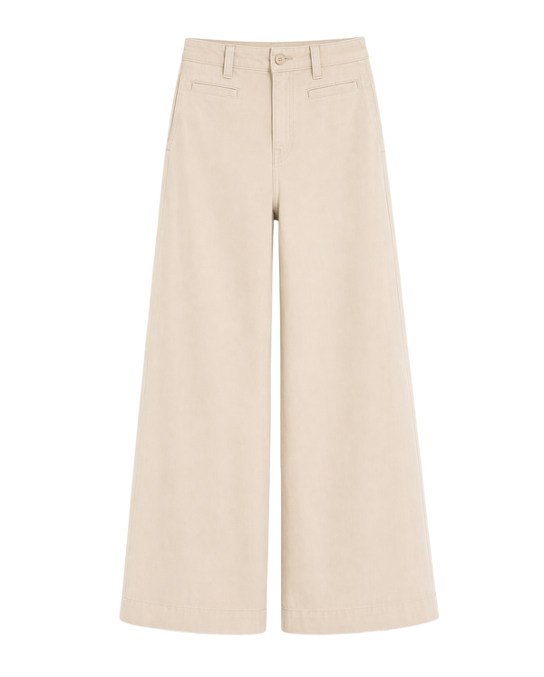 Pantalón Wide Leg Beige con Cinturón Beige/khaki - nn.studio Style A8002