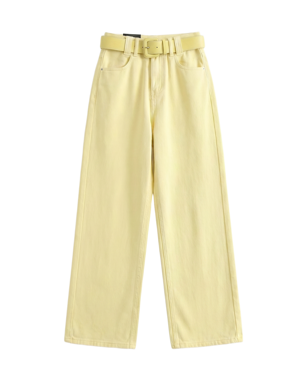 Pantalón Wide Leg Pastel con Cinturón Amarillo - nn.studio Style 80098