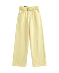 Pantalón Wide Leg Pastel con Cinturón Amarillo - nn.studio Style 80098