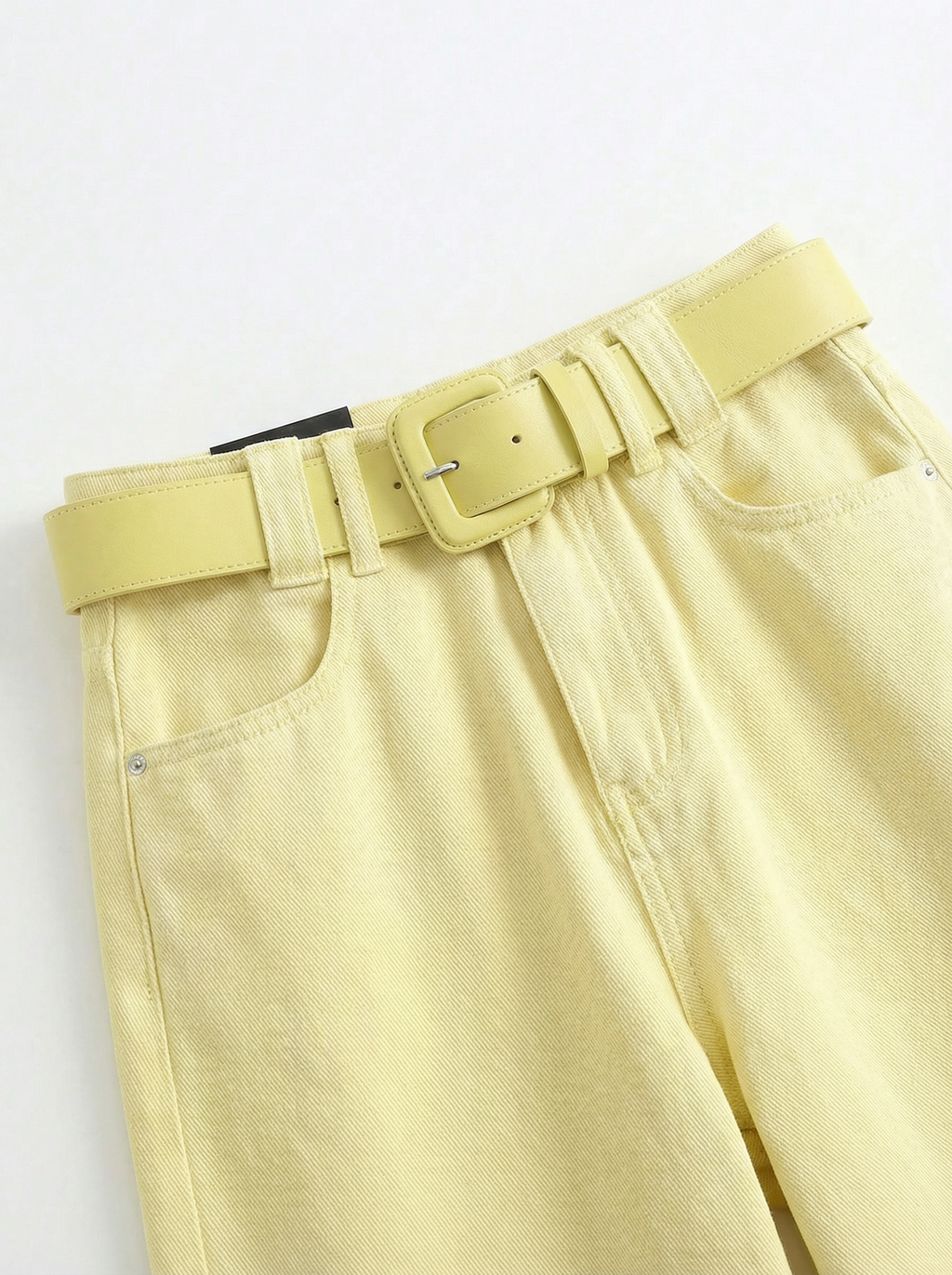 Pantalón Wide Leg Pastel con Cinturón Amarillo - nn.studio Style 80098