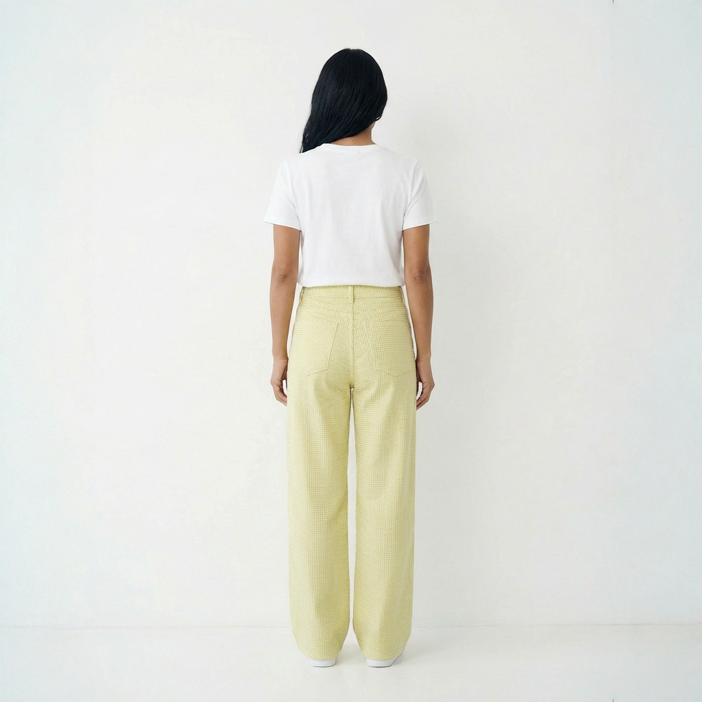 Pantalón Wide Leg Multicolor Pastel Amarillo - nn.studio Style 80191