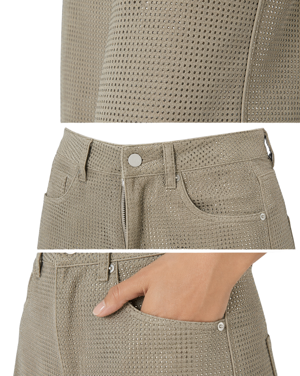 Pantalón Wide Leg Multicolor Pastel Khaki - nn.studio Style 80191