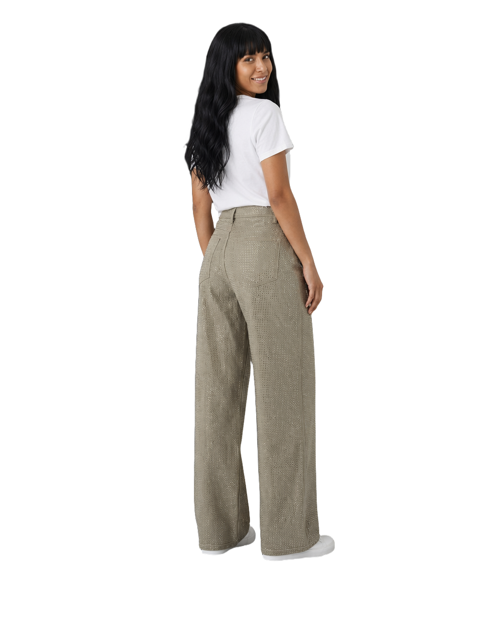 Pantalón Wide Leg Multicolor Pastel Khaki - nn.studio Style 80191