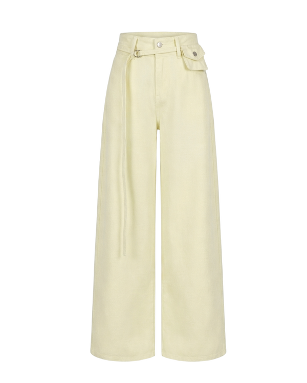 Pantalón Wide Leg Amarillo Pastel Amarillo pastel - nn.studio Style A8030