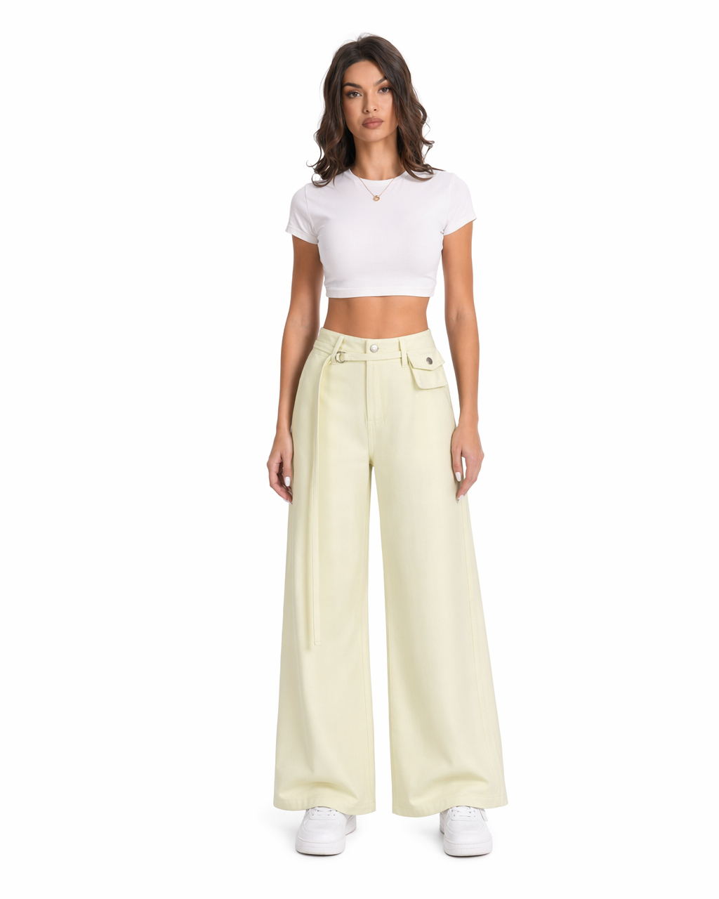 Pantalón Wide Leg Amarillo Pastel Amarillo pastel - nn.studio Style A8030