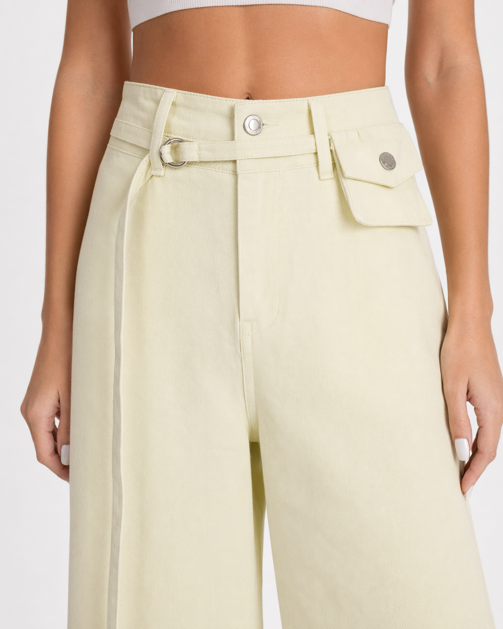 Pantalón Wide Leg Amarillo Pastel Amarillo pastel - nn.studio Style A8030