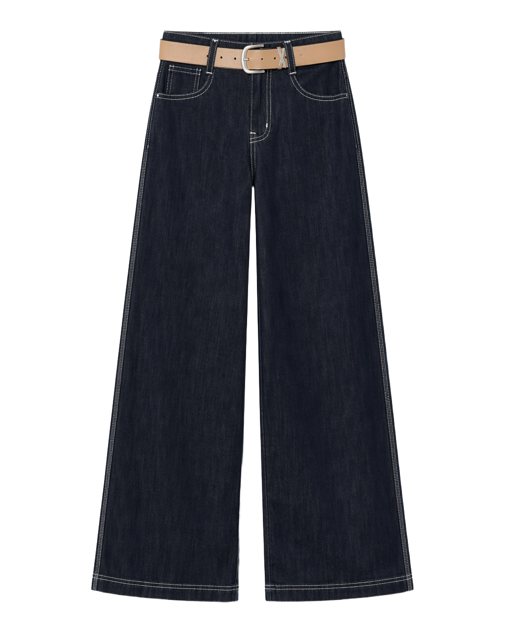 Jean Wide Leg Azul Oscuro Tiro Alto Azul oscuro/índigo - nn.studio Style A8216