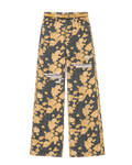 Jean Wide Leg Estampado Floral Dorado Gris con flores doradas - nn.studio Style A8309