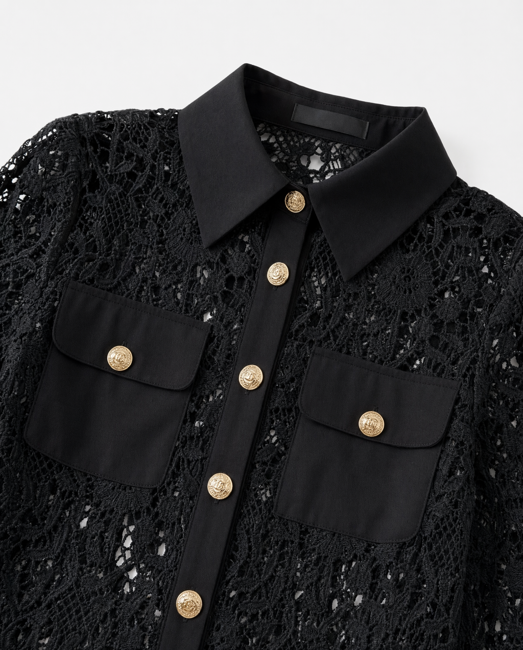Conjunto Guipure 2 Piezas Blazer Falda Negro - nn.studio Style 818