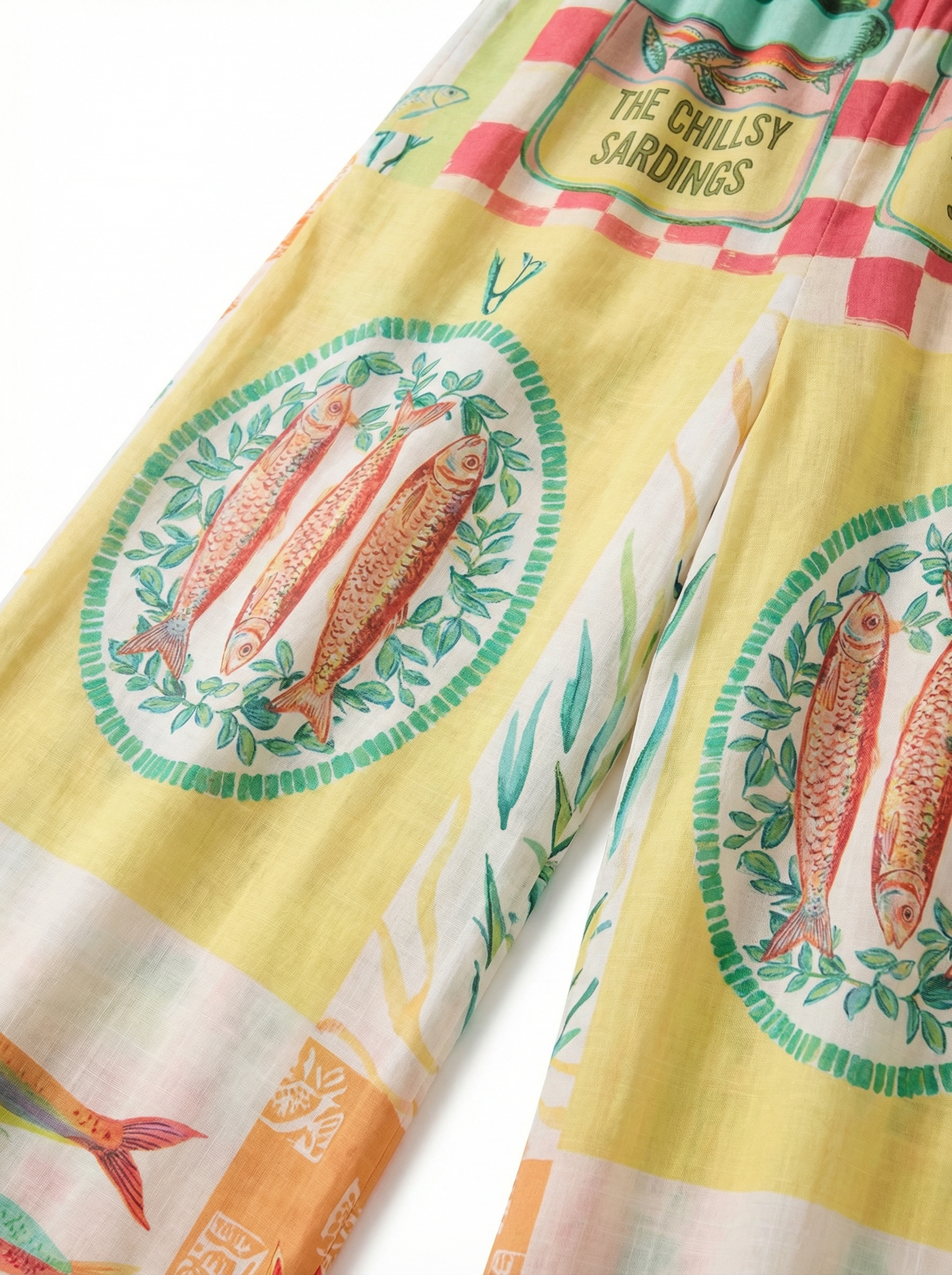 Conjunto Sardinas Vintage Amarillo con sardinas y checkerboard - nn.studio Style 2236