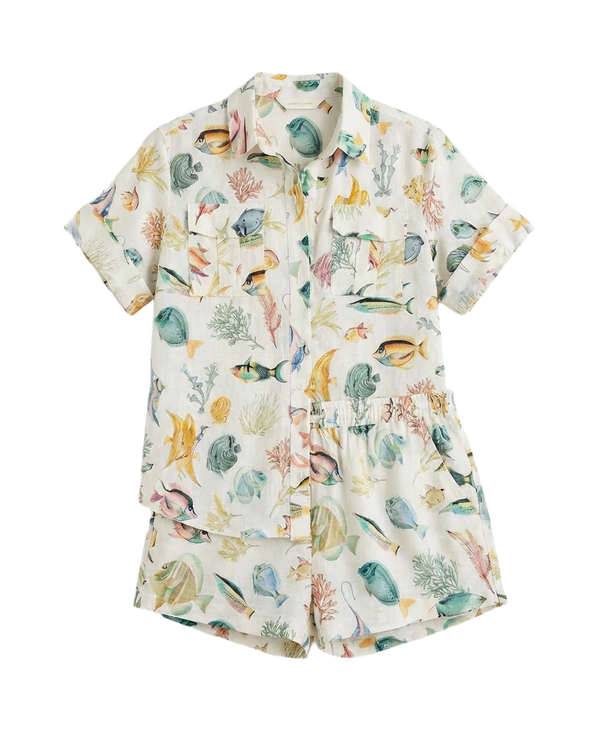 Conjunto Camisa + Short Peces de Colores Crema con peces de colores - nn.studio Style 5642