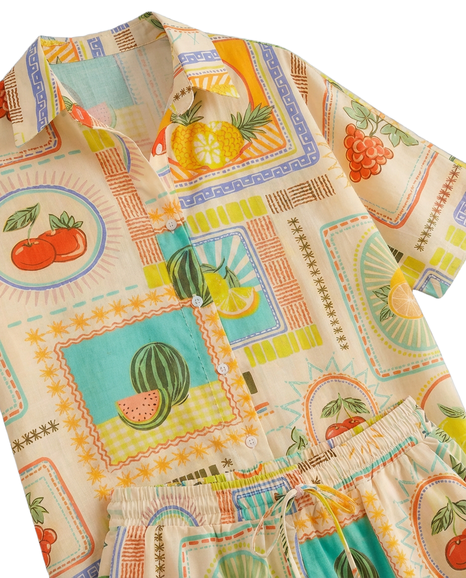 Conjunto Frutas Tropicales Crema con frutas - nn.studio Style 6859