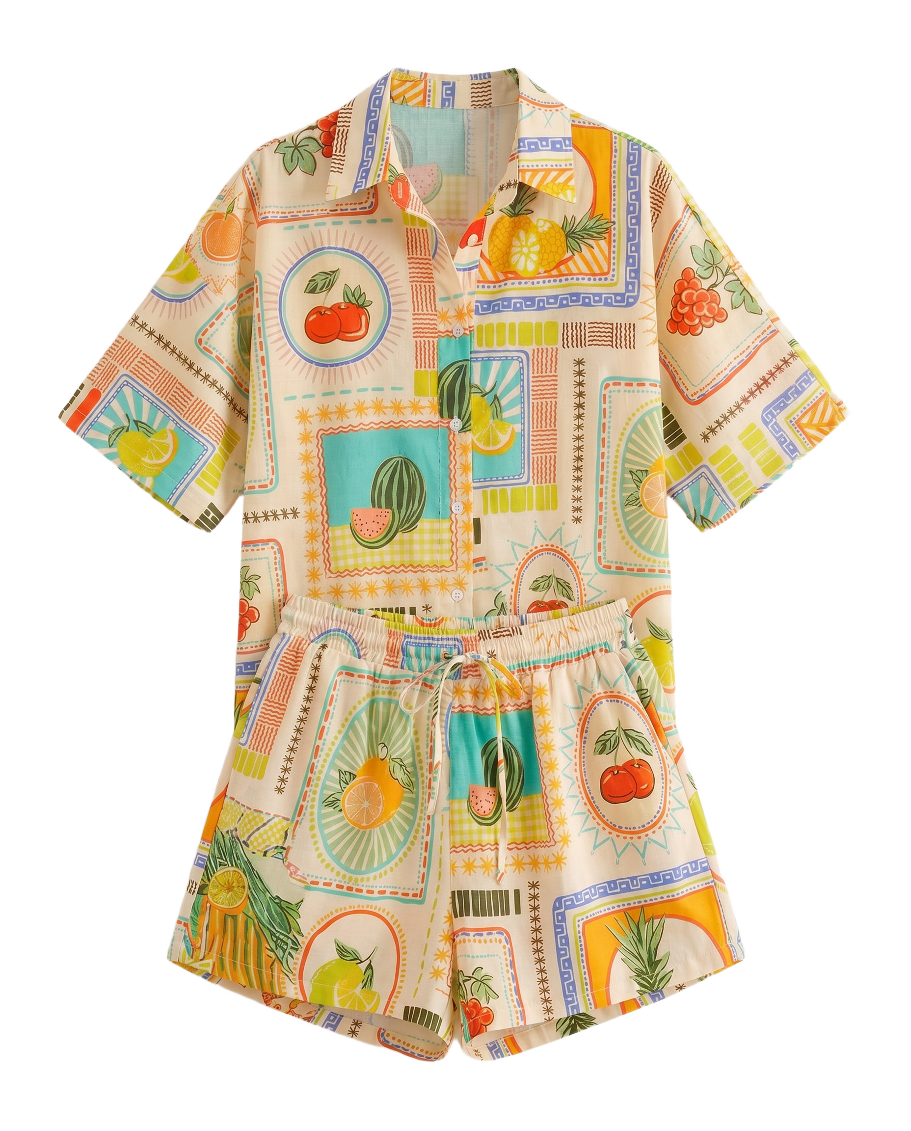 Conjunto Frutas Tropicales Crema con frutas - nn.studio Style 6859