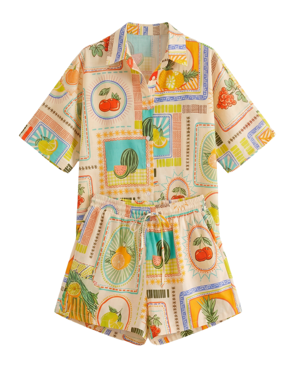 Conjunto Frutas Tropicales Crema con frutas - nn.studio Style 6859