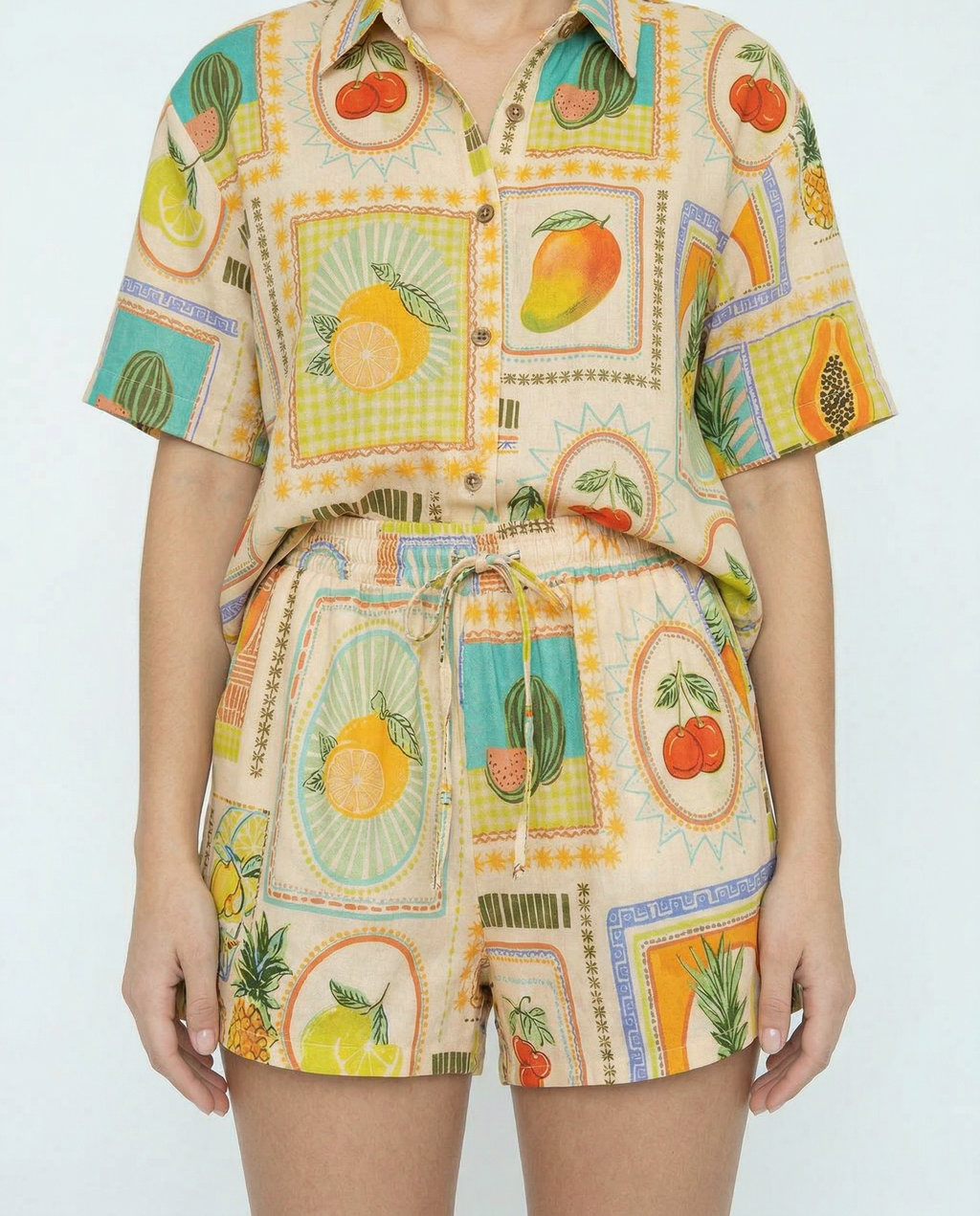 Conjunto Frutas Tropicales Crema con frutas - nn.studio Style 6859