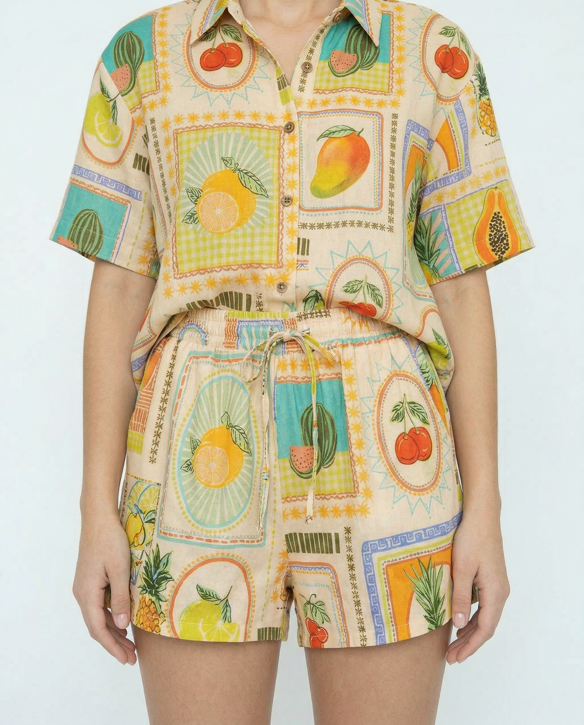 Conjunto Frutas Tropicales Crema con frutas - nn.studio Style 6859