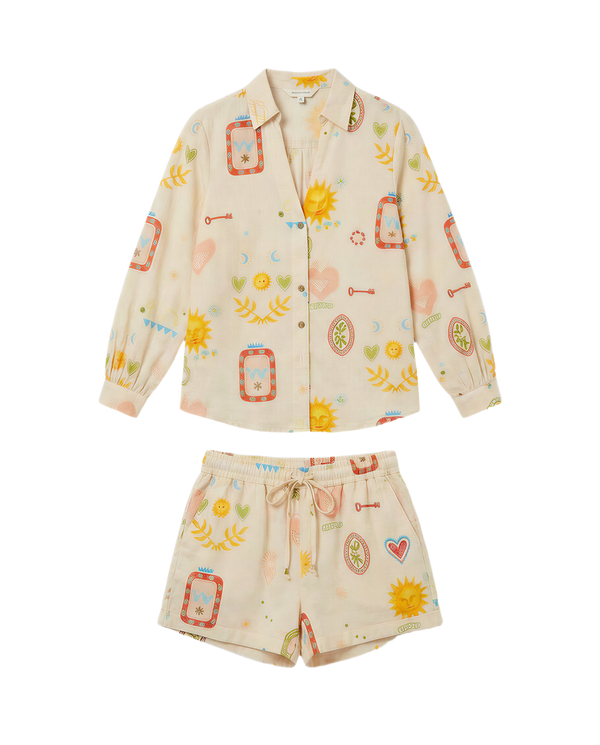 Conjunto Soles y Lunas Crema con soles - nn.studio Style 6974