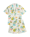 Conjunto Camisa + Short Palmeras y Barcos Crema con print de palmeras y barcos - nn.studio Style 202601-B