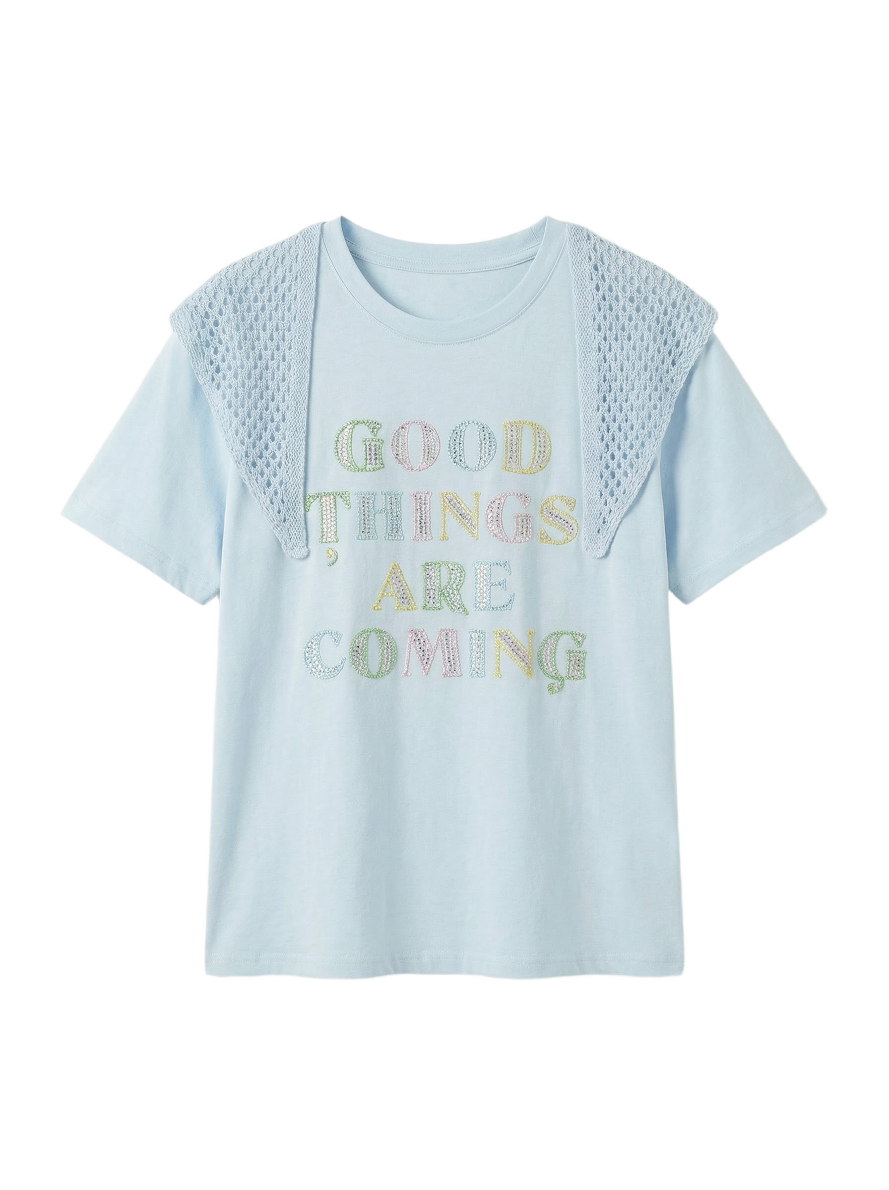Playera "Good Things Are Coming" Azul - nn.studio Style 1030
