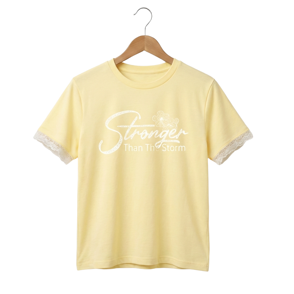 Playera "Stronger Than The Storm" Amarillo - nn.studio Style 2022