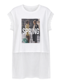 Playera "Spring" con Panel de Tul Blanco - nn.studio Style 6789
