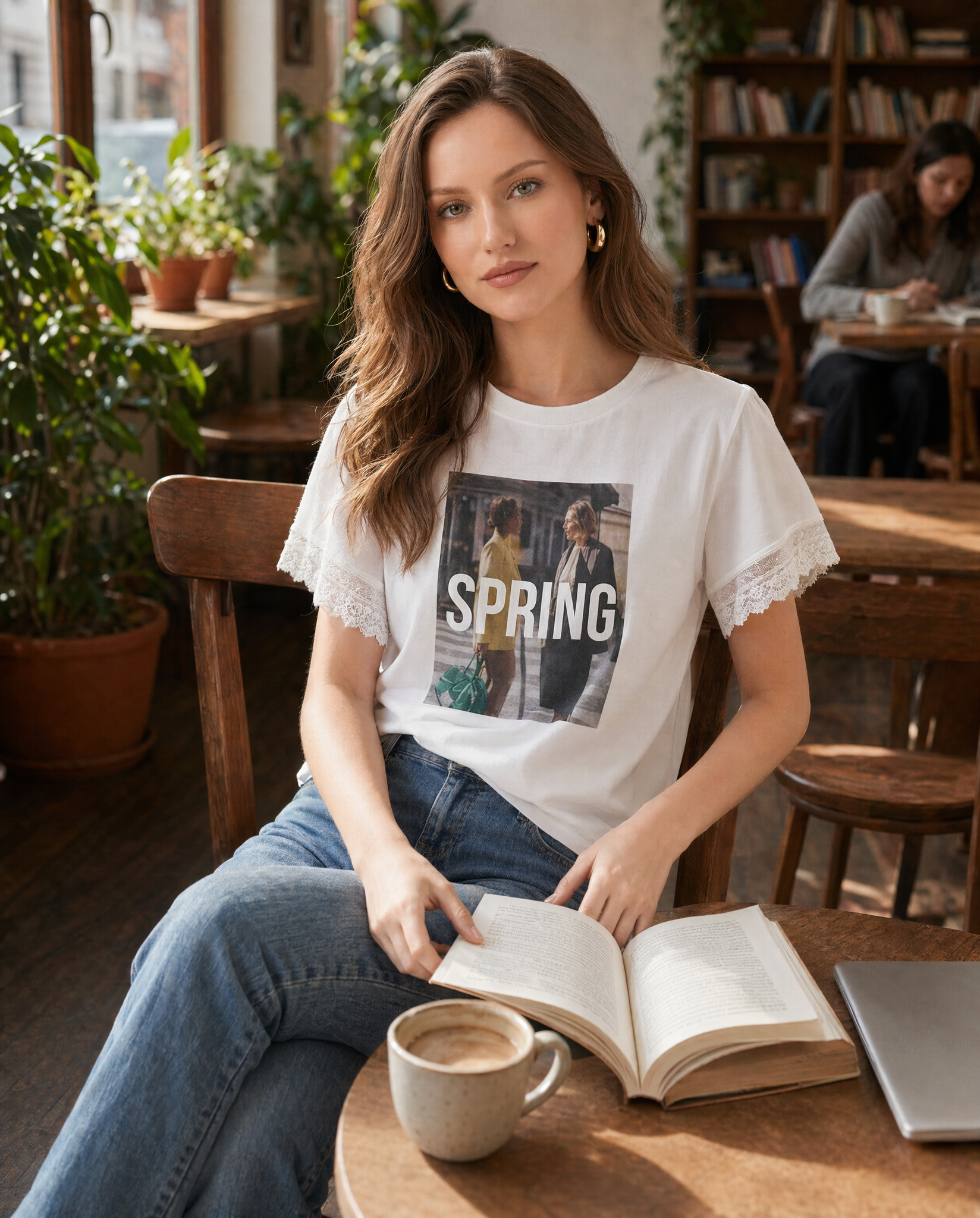 Playera "Spring" con Panel de Tul Blanco - nn.studio Style 6789
