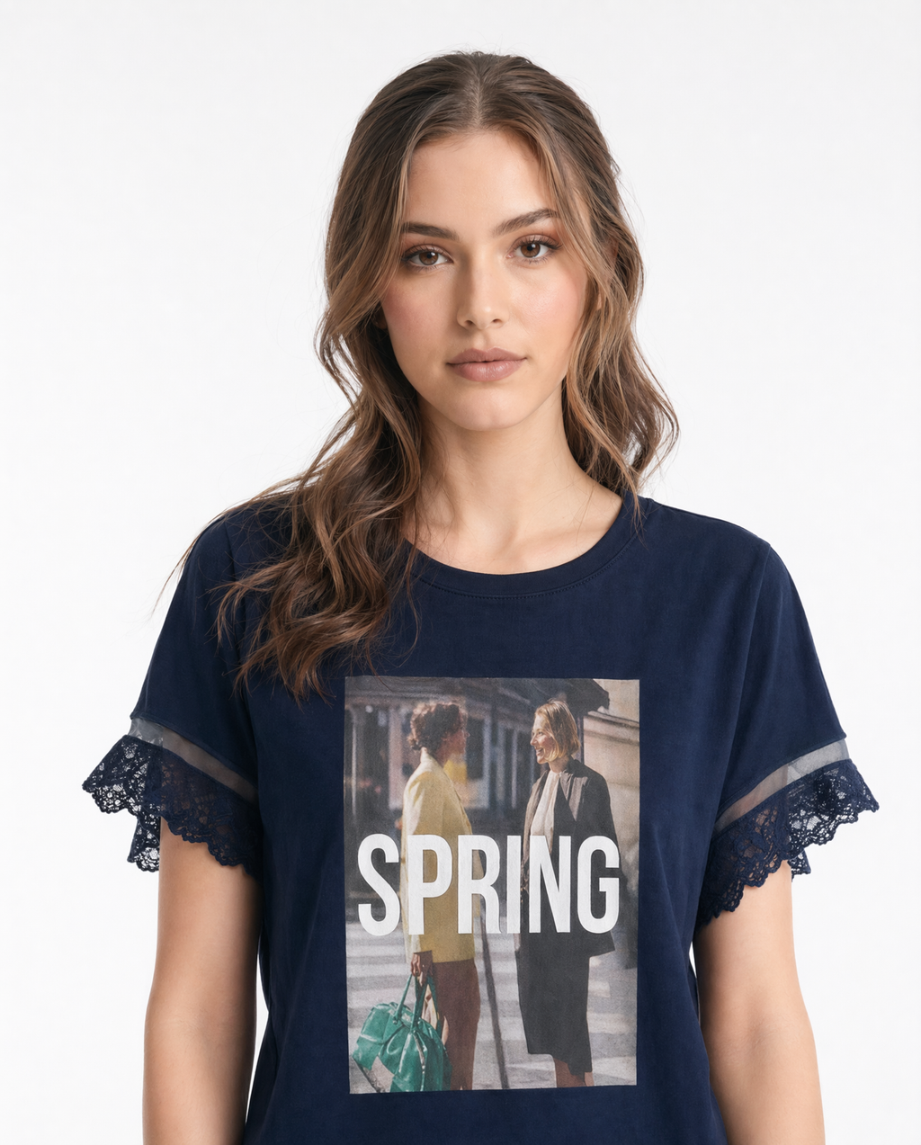Playera "Spring" con Panel de Tul Negro - nn.studio Style 6789