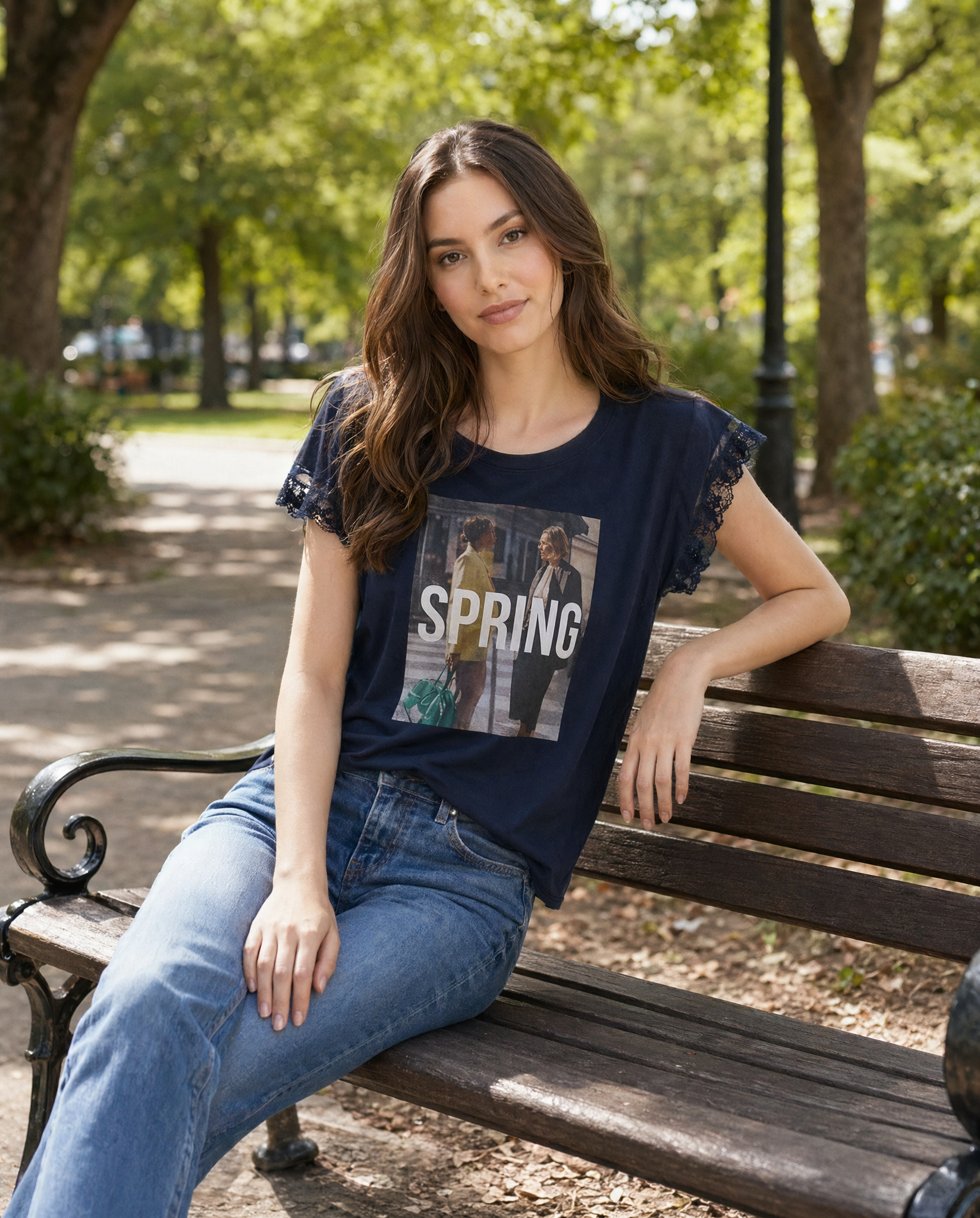 Playera "Spring" con Panel de Tul Negro - nn.studio Style 6789