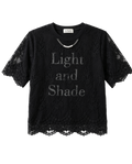 Playera con Encaje "Light and Shade" Negro - nn.studio Style 6791