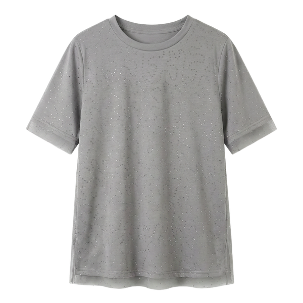 Playera Básica con Micro Destellos Gris - nn.studio Style 6790