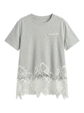 Playera con Detalle Floral en Orilla Gris - nn.studio Style 6794