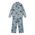 Conjunto Denim 2 Piezas Bordado Mariposas Azul denim - nn.studio Style Y3573