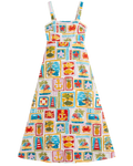 Vestido Midi Estampado Marino Blanco con estampado marino colorido - nn.studio Style 2467