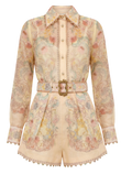 Conjunto Blazer y Short Paisley Crema/beige con estampado paisley multicolor - nn.studio Style 9127